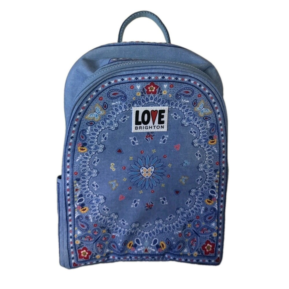 Brighton Bandana Mini Love Back Pack Blue Paisley Flowers Butterflies